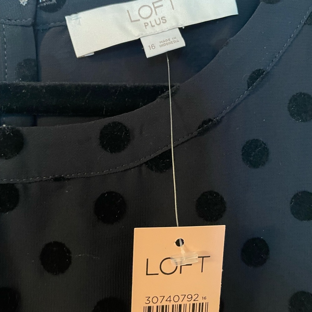 Loft Black Polka Dot Blouse